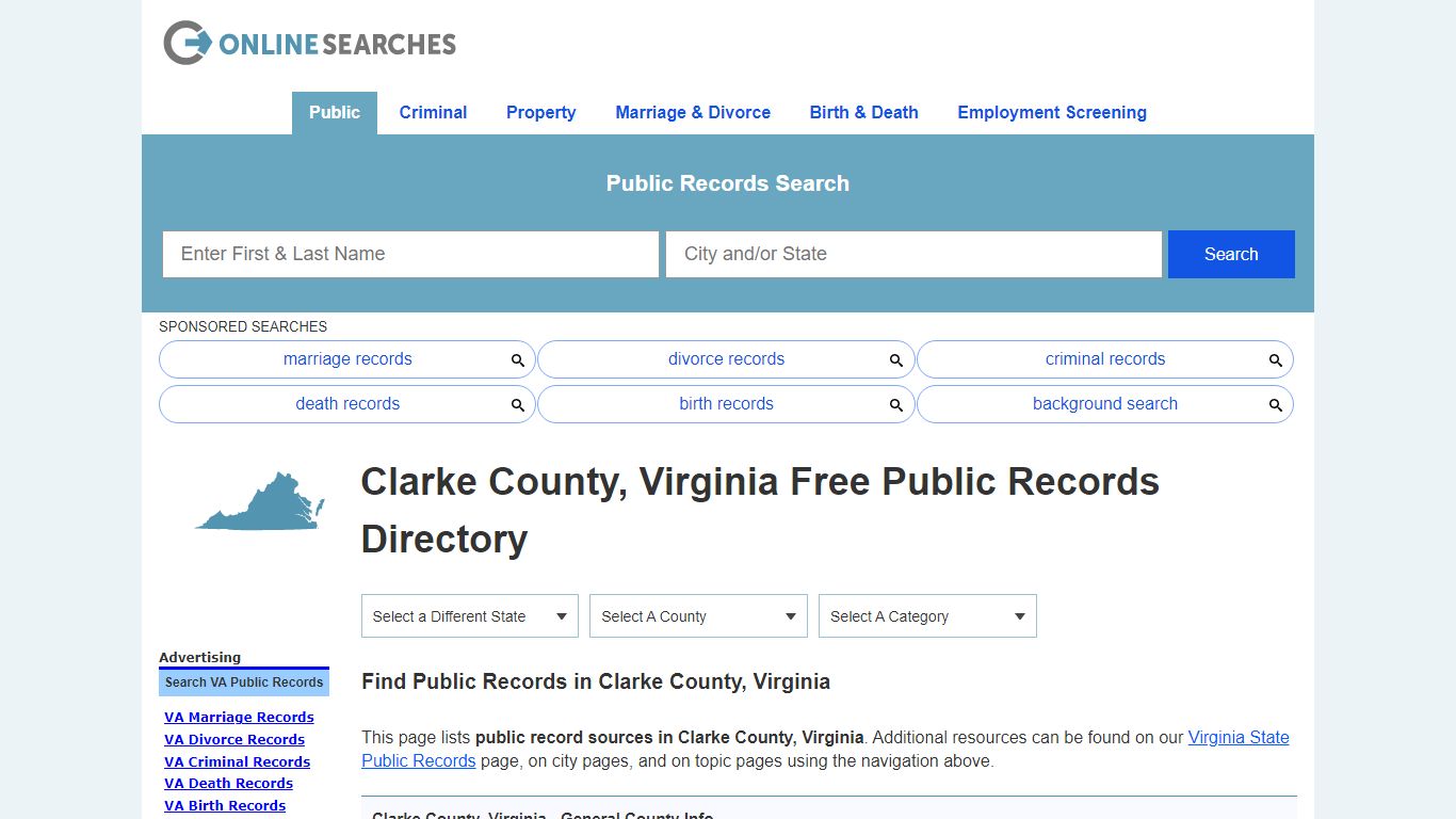 Clarke County, Virginia Public Records Directory