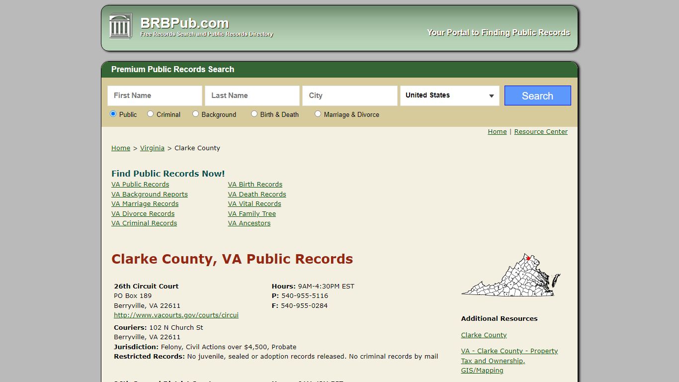 Clarke County Public Records | Search Virginia Government Databases