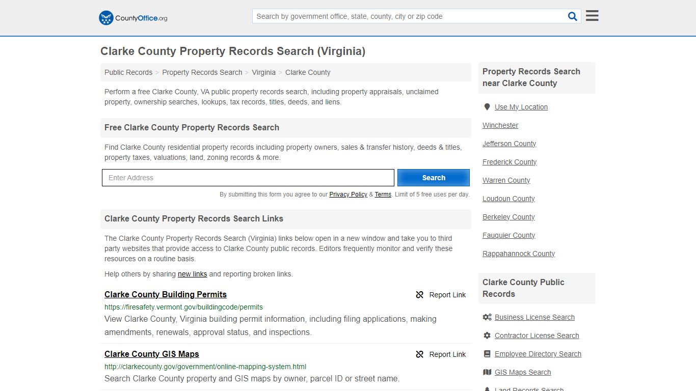 Clarke County Property Records Search (Virginia)